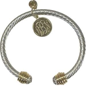 MarleyLilly Personalized Monogramed cable Bracelet ABN interlocking letters New